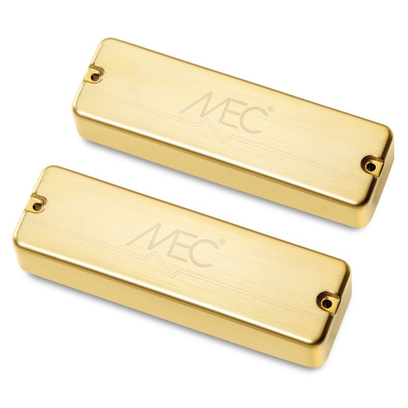 MEC Passive Soapbar Humbucker Bass Pickup Set, Met